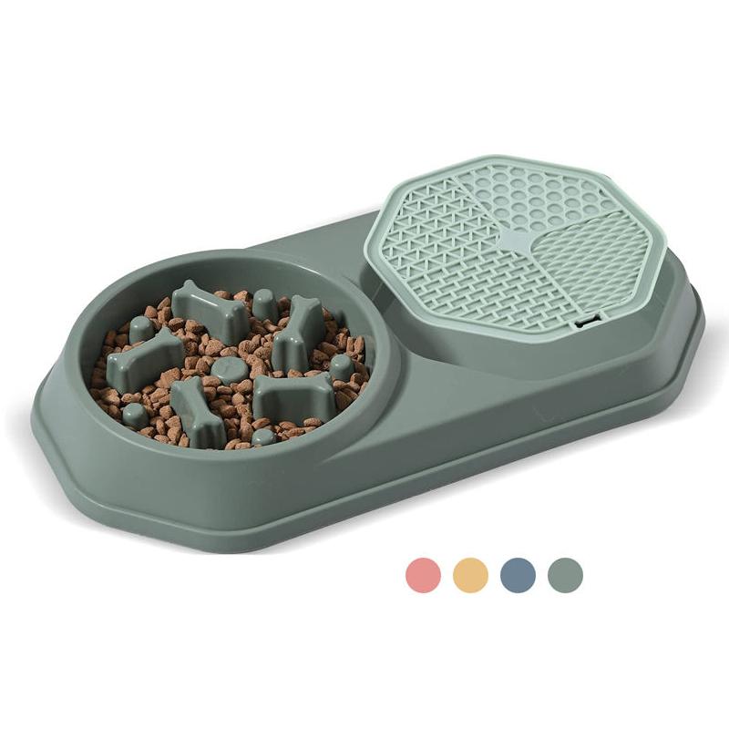 2-in-1 Slow Feeder Dog Bowl and Lick Mat Feeding Supplies Pets